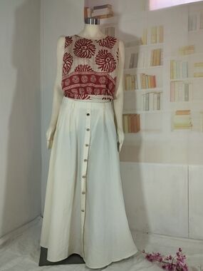 SHEIN Cream Button-Front Maxi Skirt